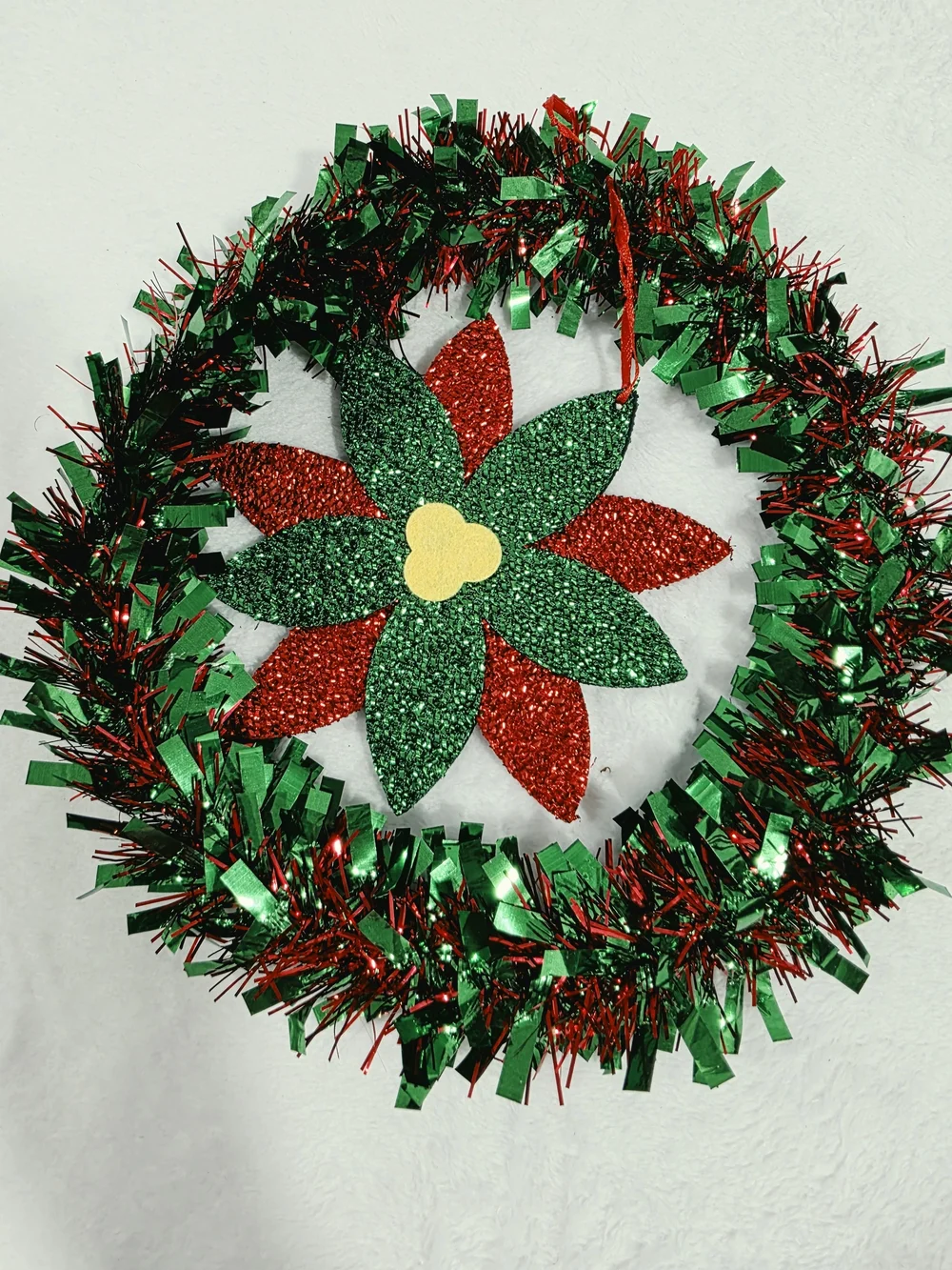 Christmas Green and Red Tinsel Garland Holiday Home Decor 9